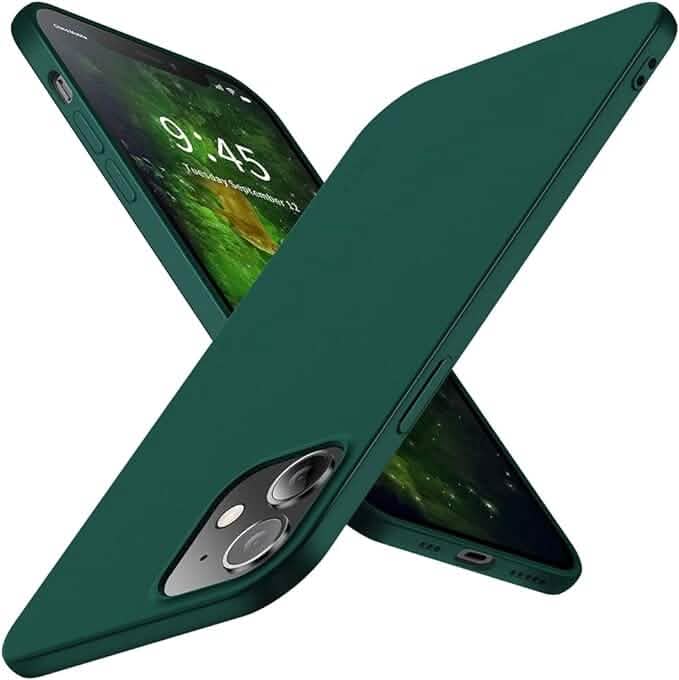 Coque iPhone 12 Pro et iPhone 12 ultra fine en TPU souple au fini mat - Vert