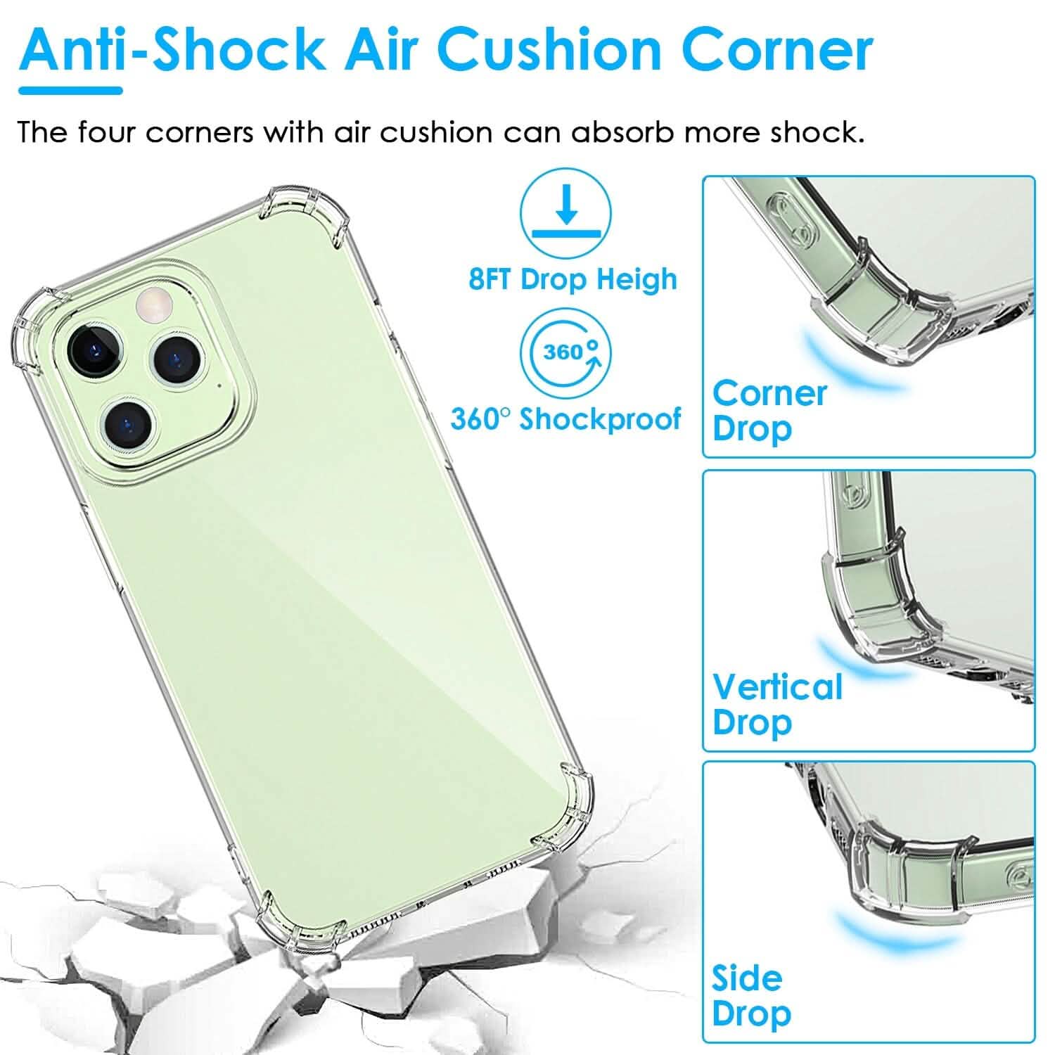 iPhone用耐衝撃クリアスマホケース ソフトTPU