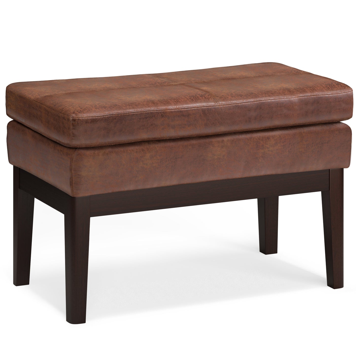 Carlson Small Ottoman Bench in Distressed Saddle