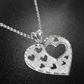 Italian Made Sterling Silver Diamond Cut Heart Necklace