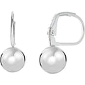 Italian Sterling Silver 6mm Leverback Ball Earrings