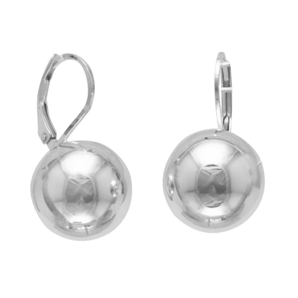 イタリアン スターリングシルバー 6MM レバーバックボールピアス
