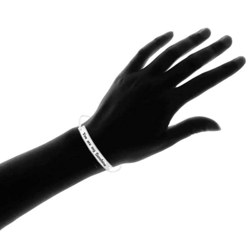 Bracelet réglable italien en argent sterling « You Are My Sunshine »