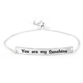 Bracelet réglable italien en argent sterling « You Are My Sunshine »