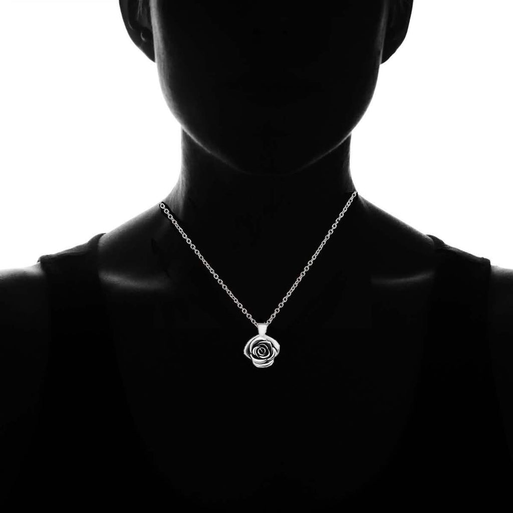 Collier rose en argent massif italien par Verona
