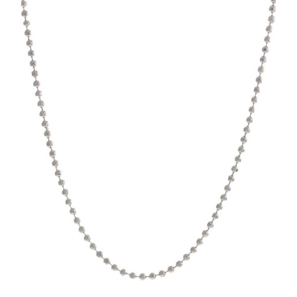 Collier Chaîne en Perles Taillées Diamant en Argent Sterling Italien