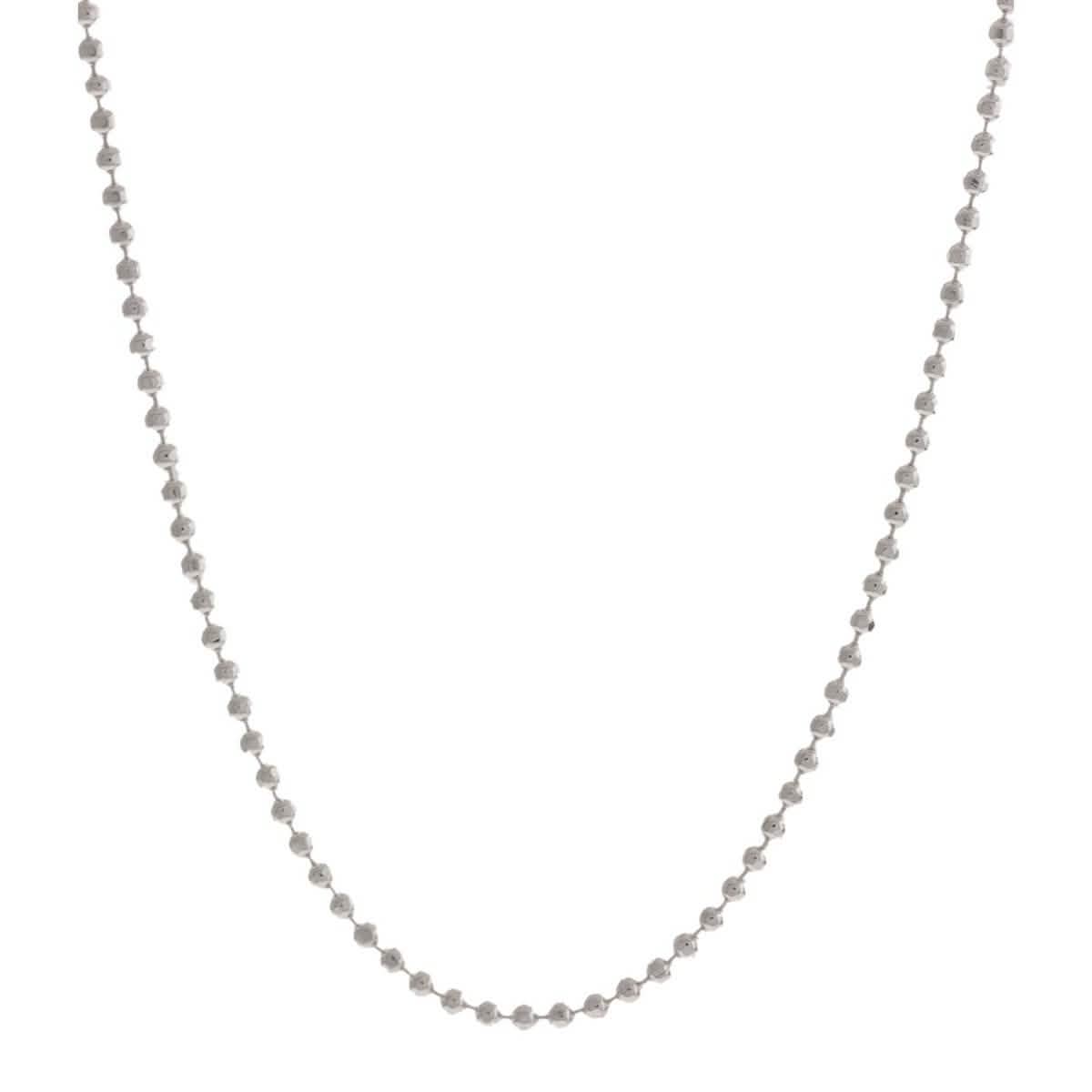 Collier Chaîne en Perles Taillées Diamant en Argent Sterling Italien