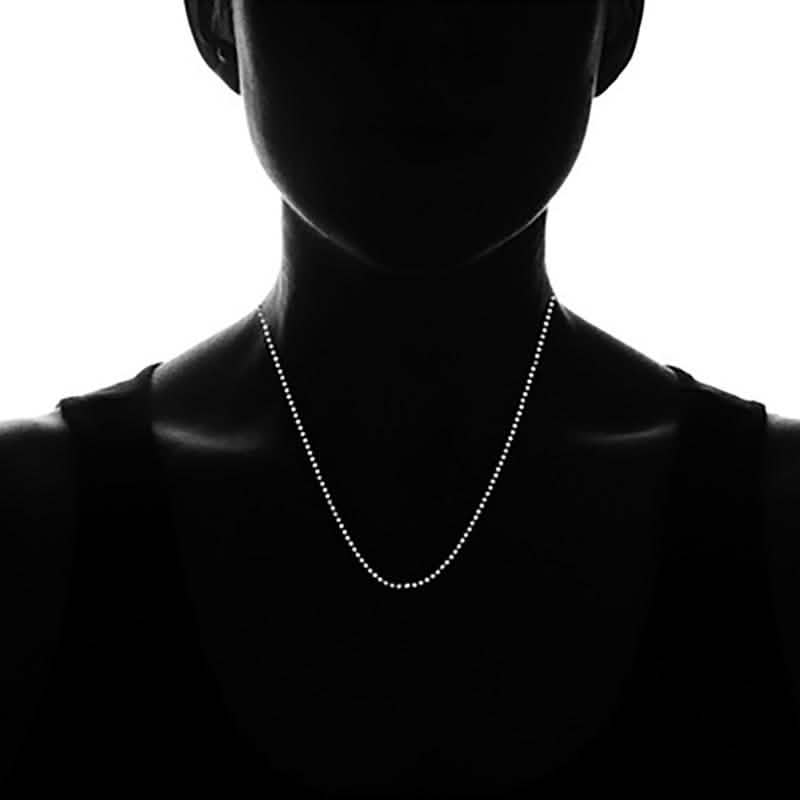 Collier Chaîne en Perles Taillées Diamant en Argent Sterling Italien