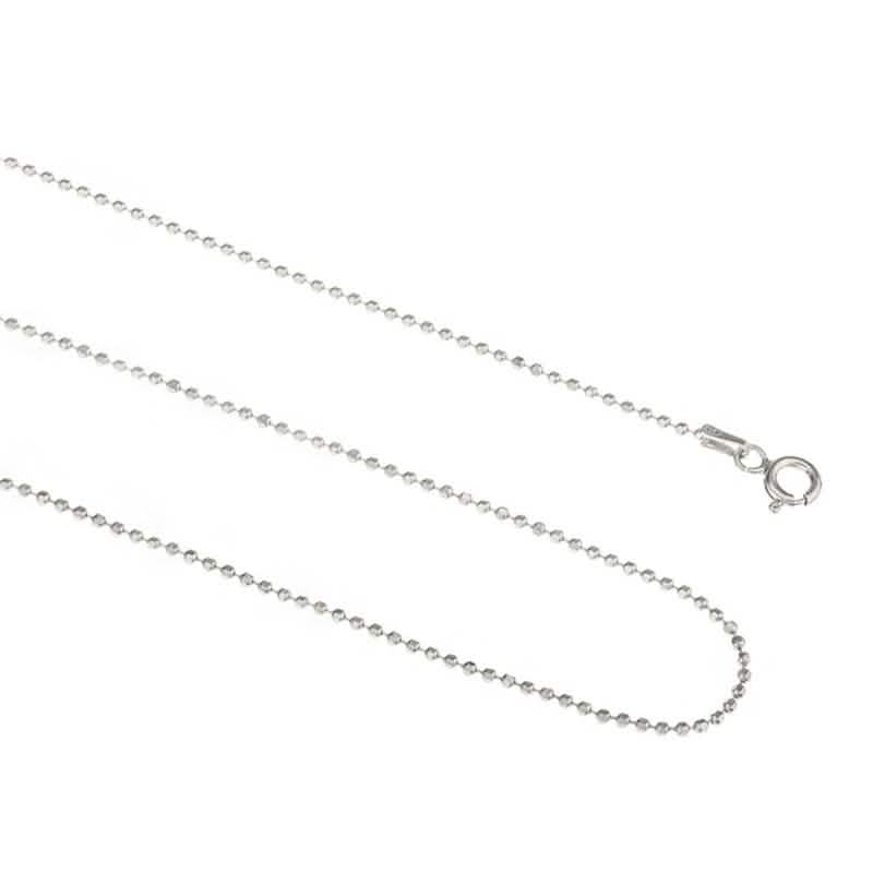 Collier Chaîne en Perles Taillées Diamant en Argent Sterling Italien