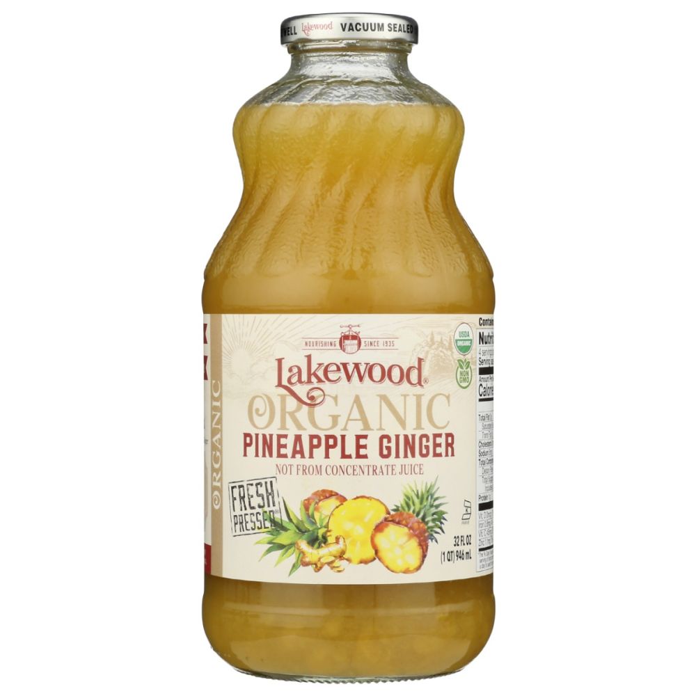 LAKEWOOD: Organic Pineapple Ginger Juice, 32 fo