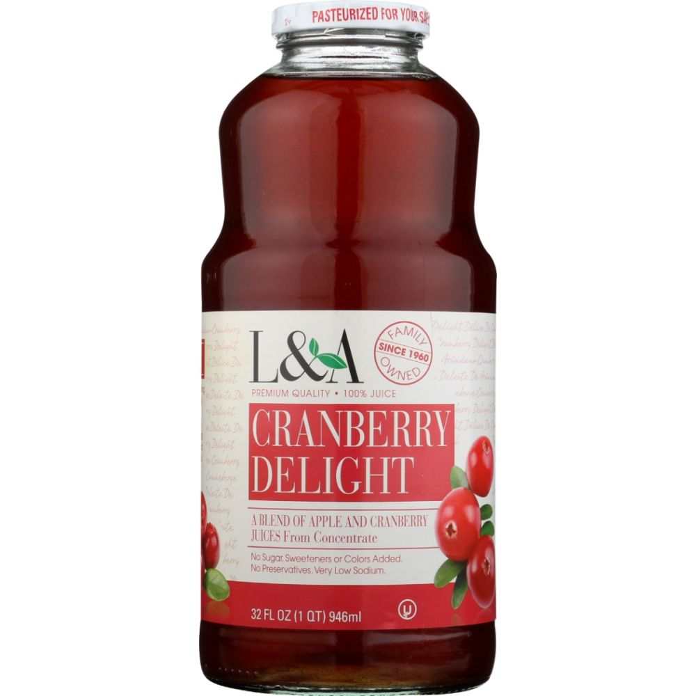 L & A JUICE: Cranberry Delight Juice, 32 fo