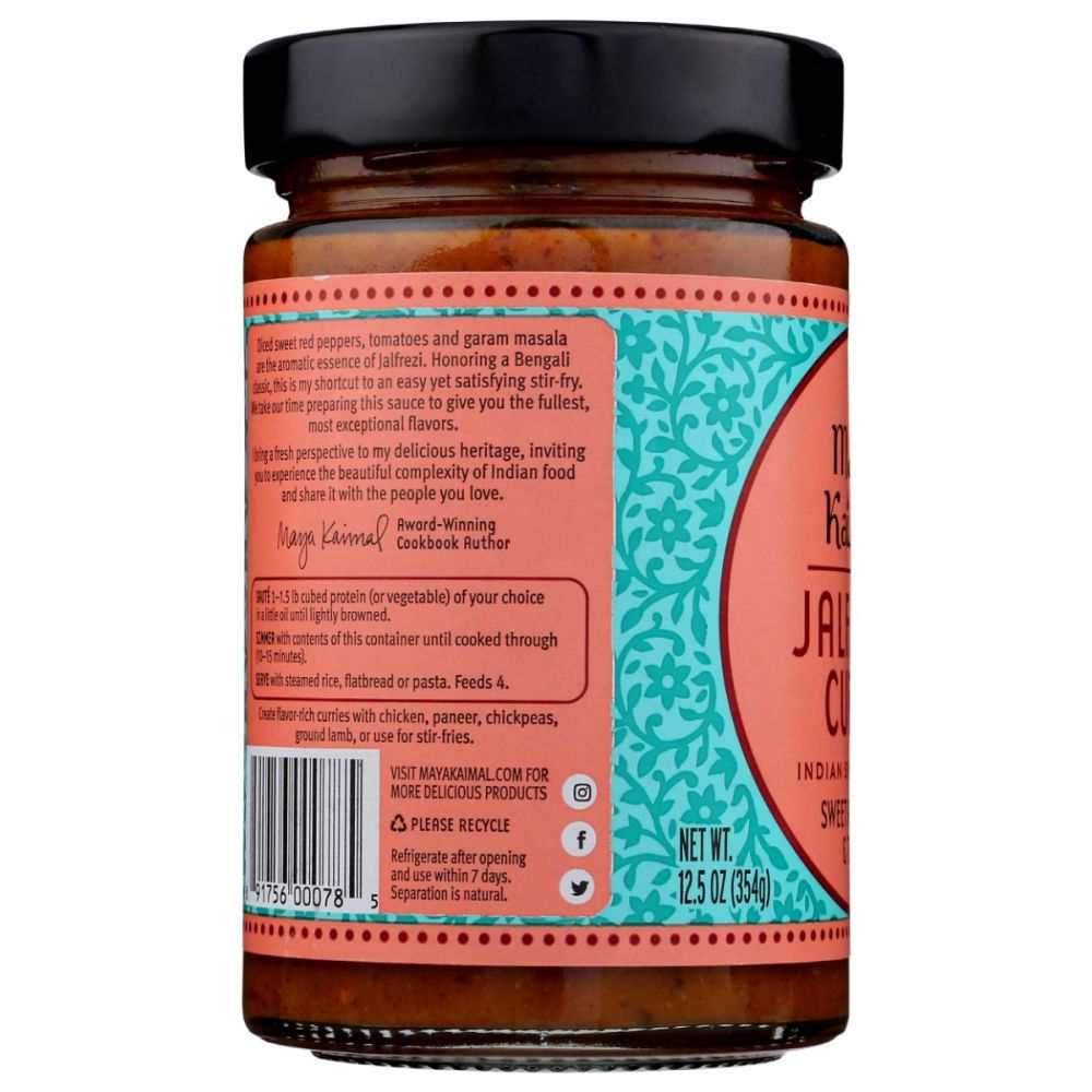 MAYA KAIMAL Jalfrezi Curry Indian Simmer Sauce-12.5oz|Authentic Flavor