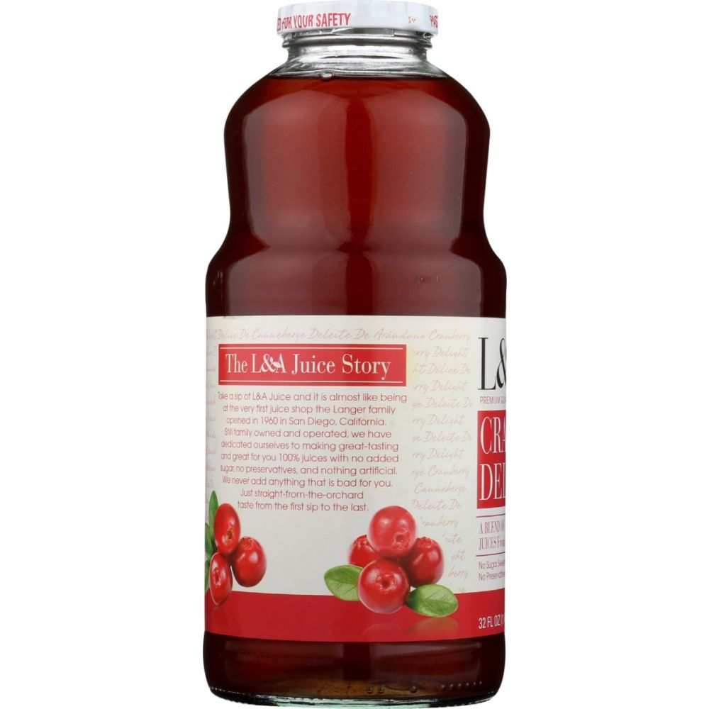 L & A JUICE: Cranberry Delight Juice, 32 fo