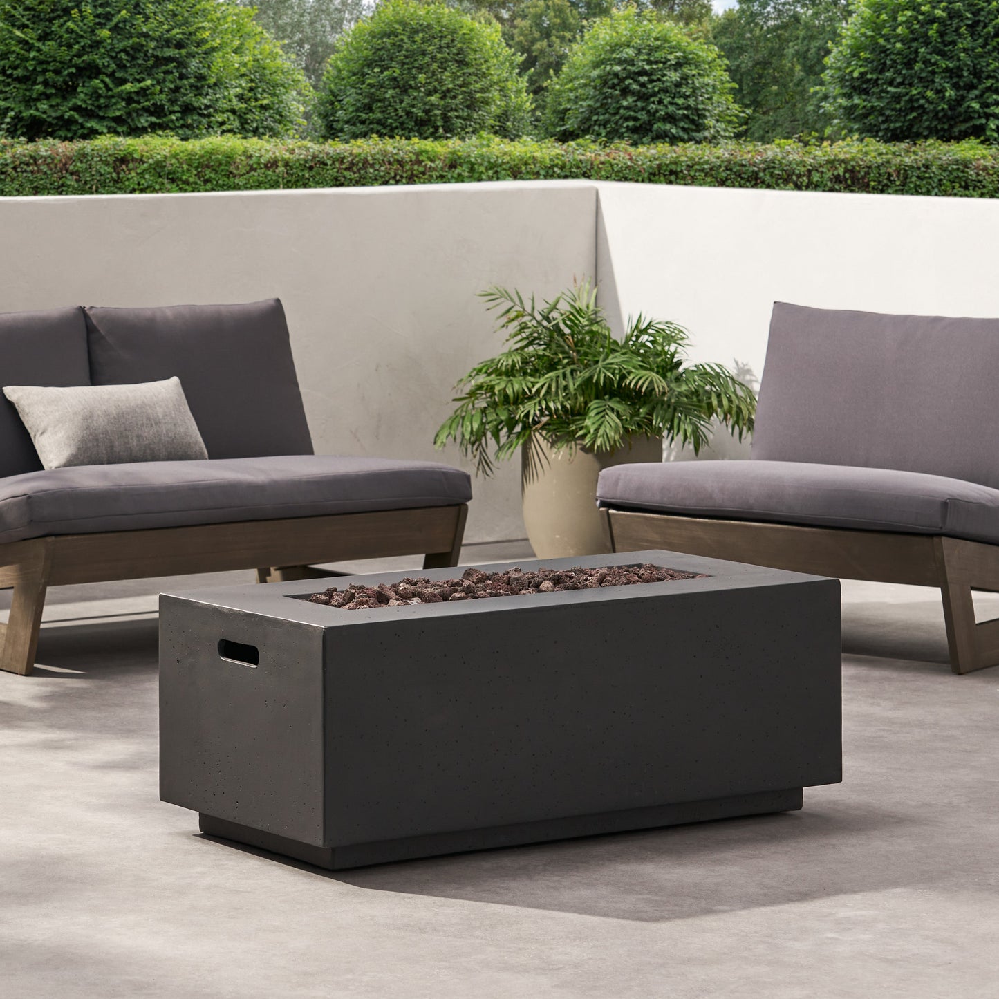 40" Outdoor 40,000 BTU Rectangular MgO Concrete Propane Fire Pit