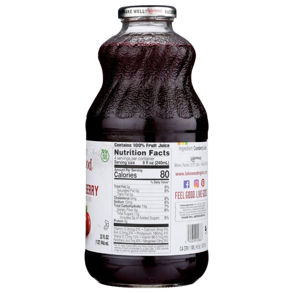 LAKEWOOD: Premium Pure Cranberry Juice, 32 fo