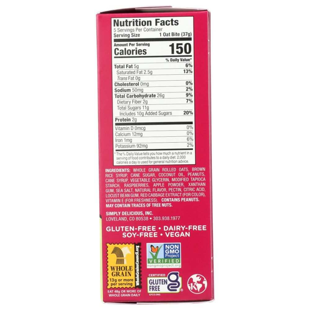 BOBO'S OAT BARS: Peanut Butter and Jelly StuffD Oat Bites 5Ct, 6.5 oz