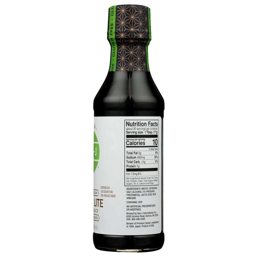 Soy Sauce - Gluten Free & Low Sodium| Tamari Lite 50 Less Sodium 10 oz