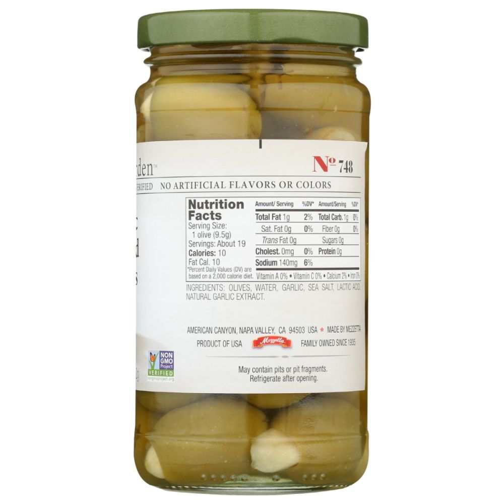 JEFFS GARDEN Garlic Stuffed Olives - 7.5 oz | Gourmet Garnish Snack