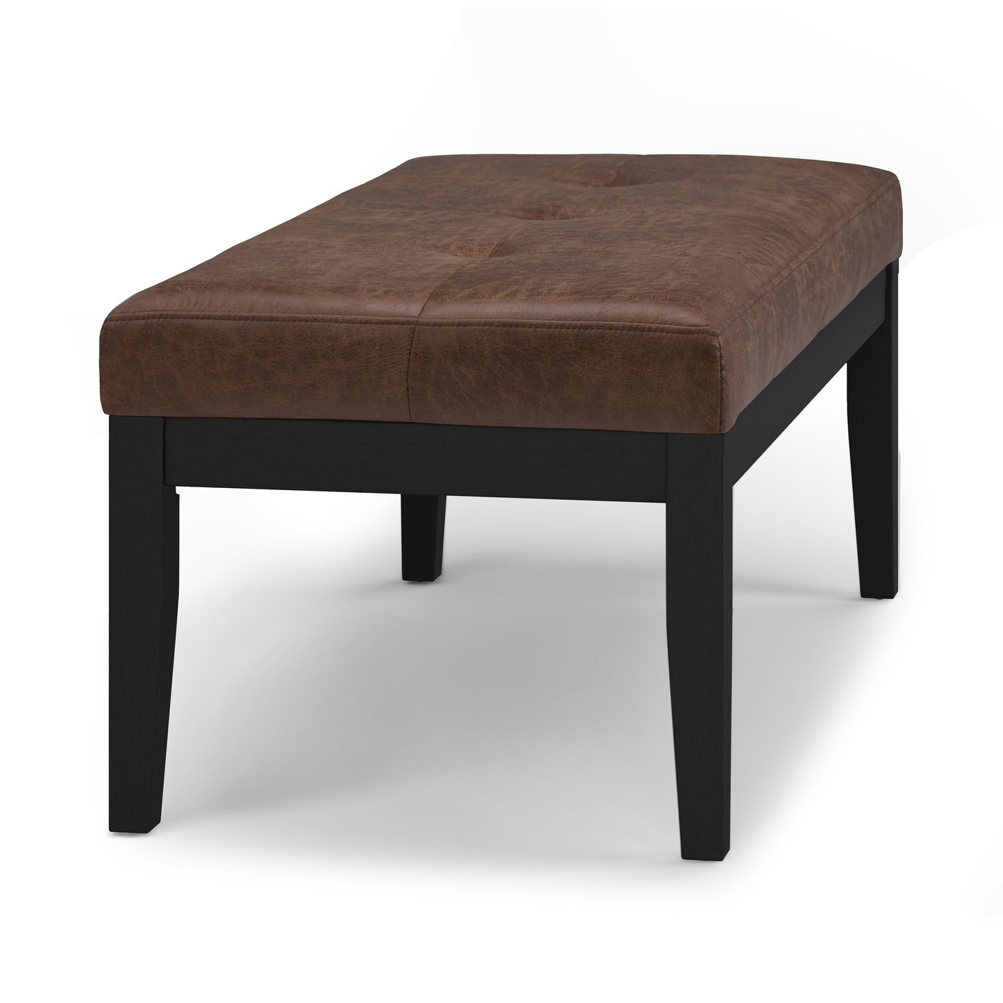 Lacey Tufted Ottoman Bench - Distressed Chestnut