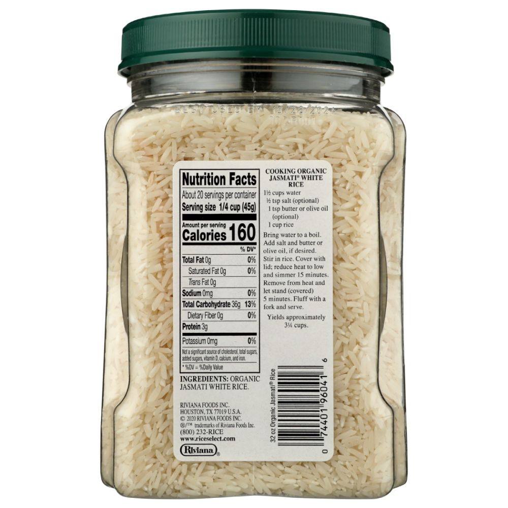 RICESELECT: Organic Jasmati White Rice, 32 oz