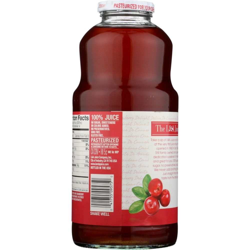 L & A JUICE: Cranberry Delight Juice, 32 fo