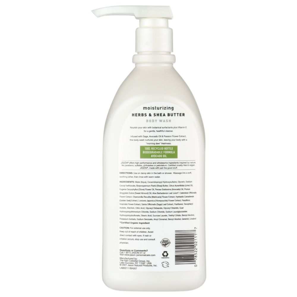 JASON: Moisturizing Herbs and Shea Butter Body Wash, 30 oz