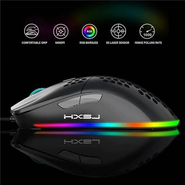 Souris de jeu filaire J900 Honeycomb Hollow
