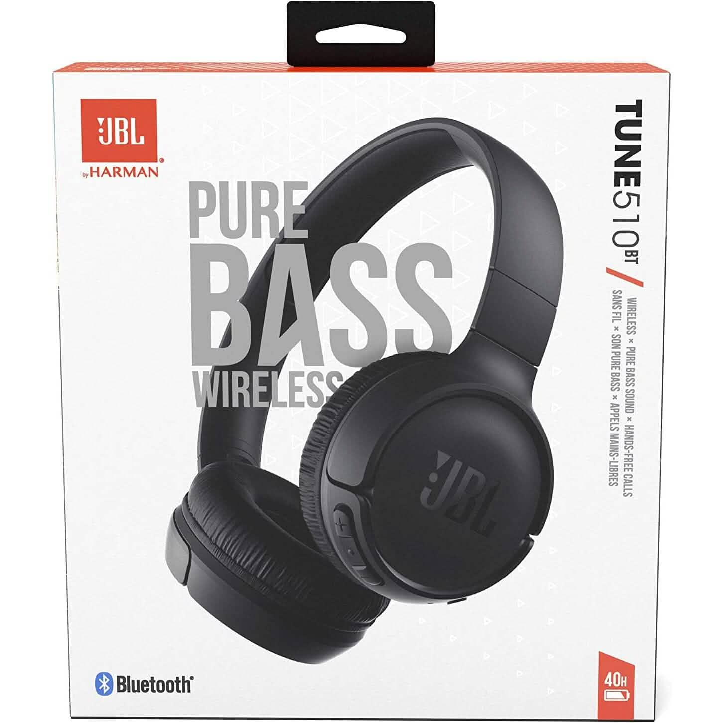 JBL Tune 510BT : Casque sans fil supra-auriculaire avec son Purebass - Noir (Reconditionné)