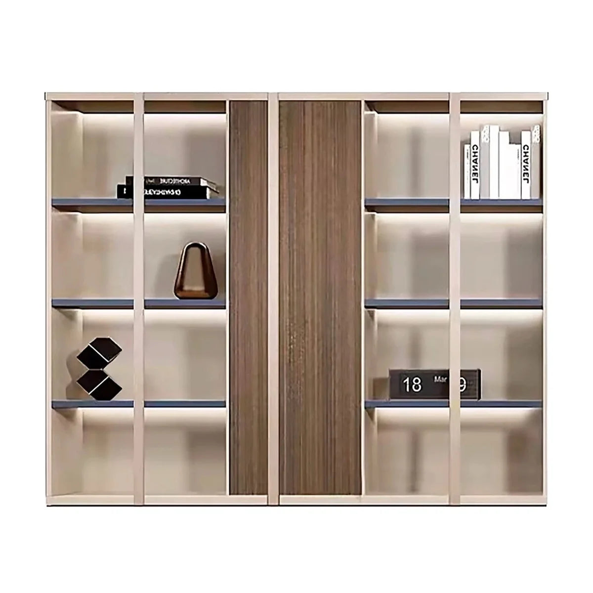Norwyn · Office Shelves w/ Lighting & Closet