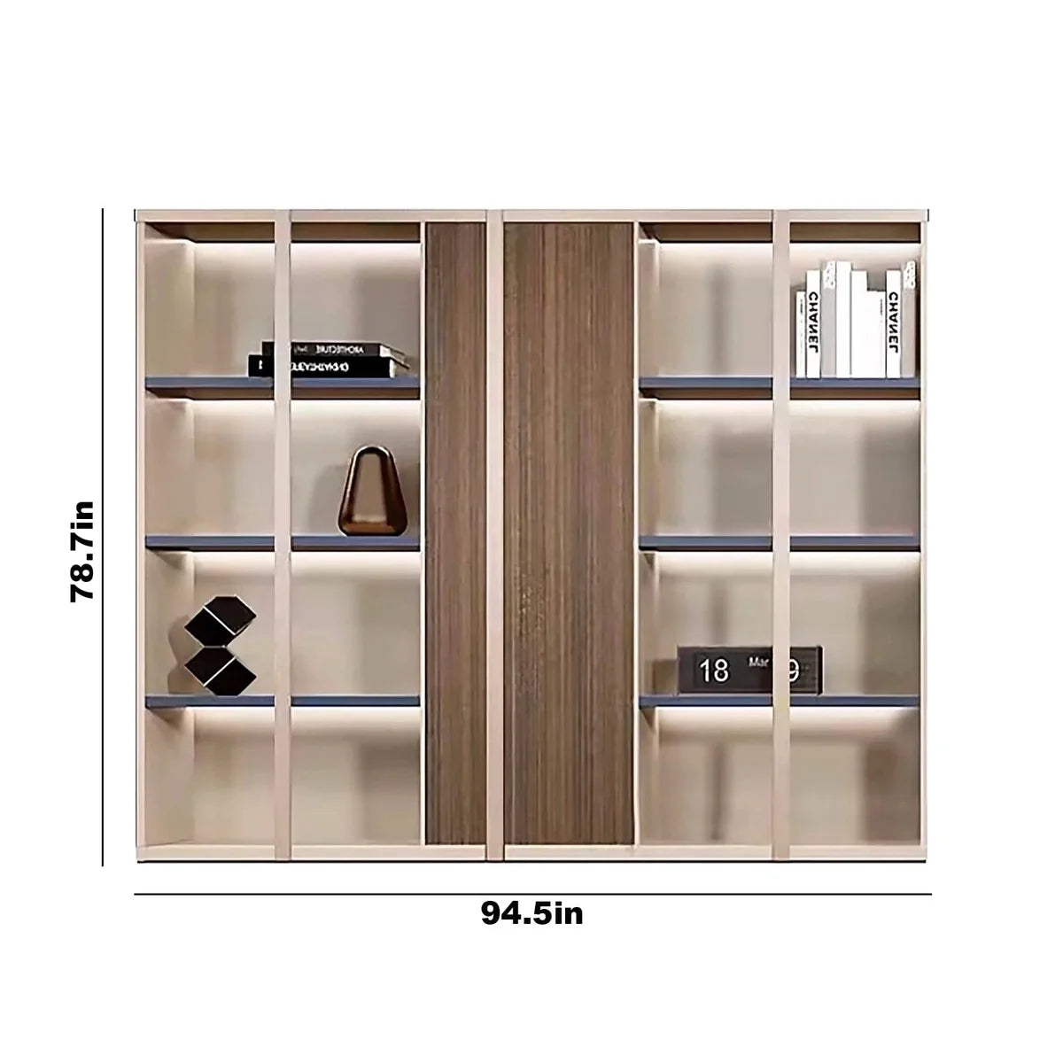 Norwyn · Office Shelves w/ Lighting & Closet