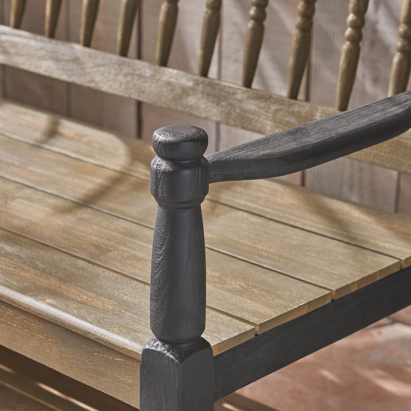 Patio Bench with Built-In Shelf