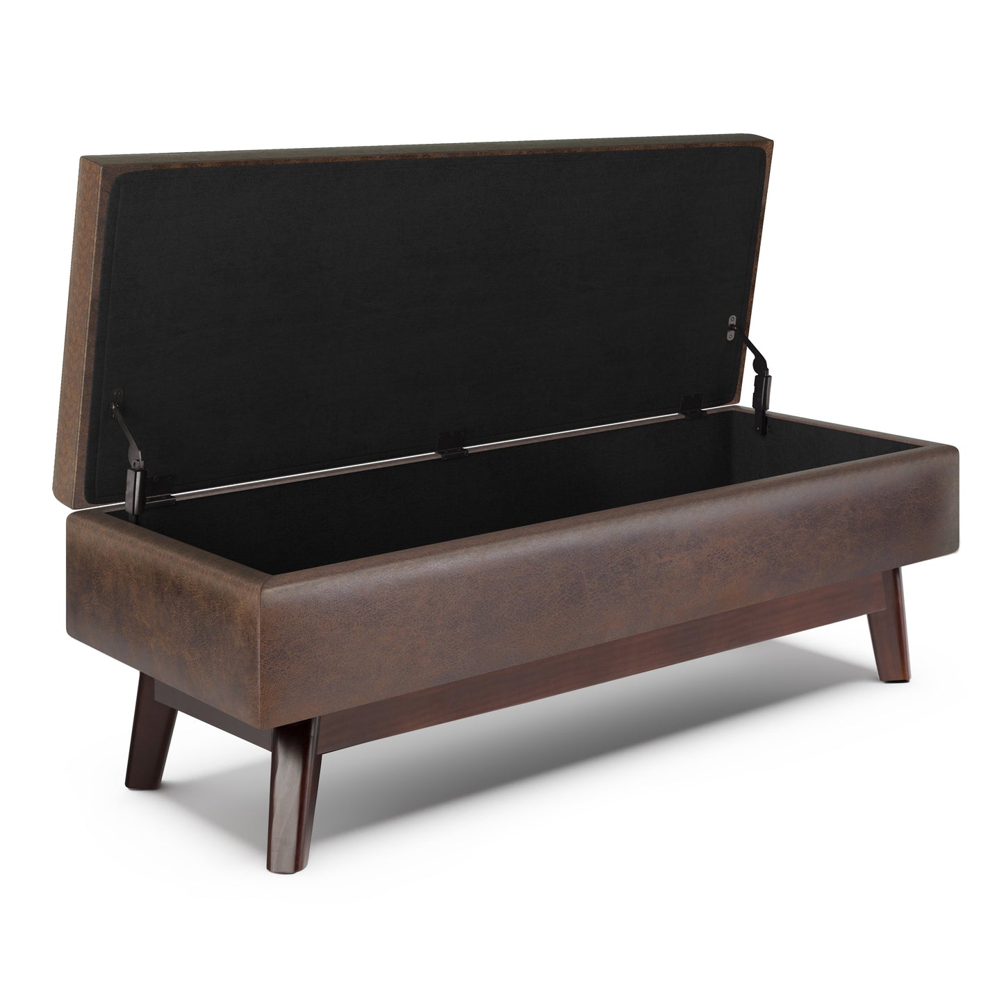 Owen 48" Wide Rectangular Storage Ottoman in Distressed Chestnut