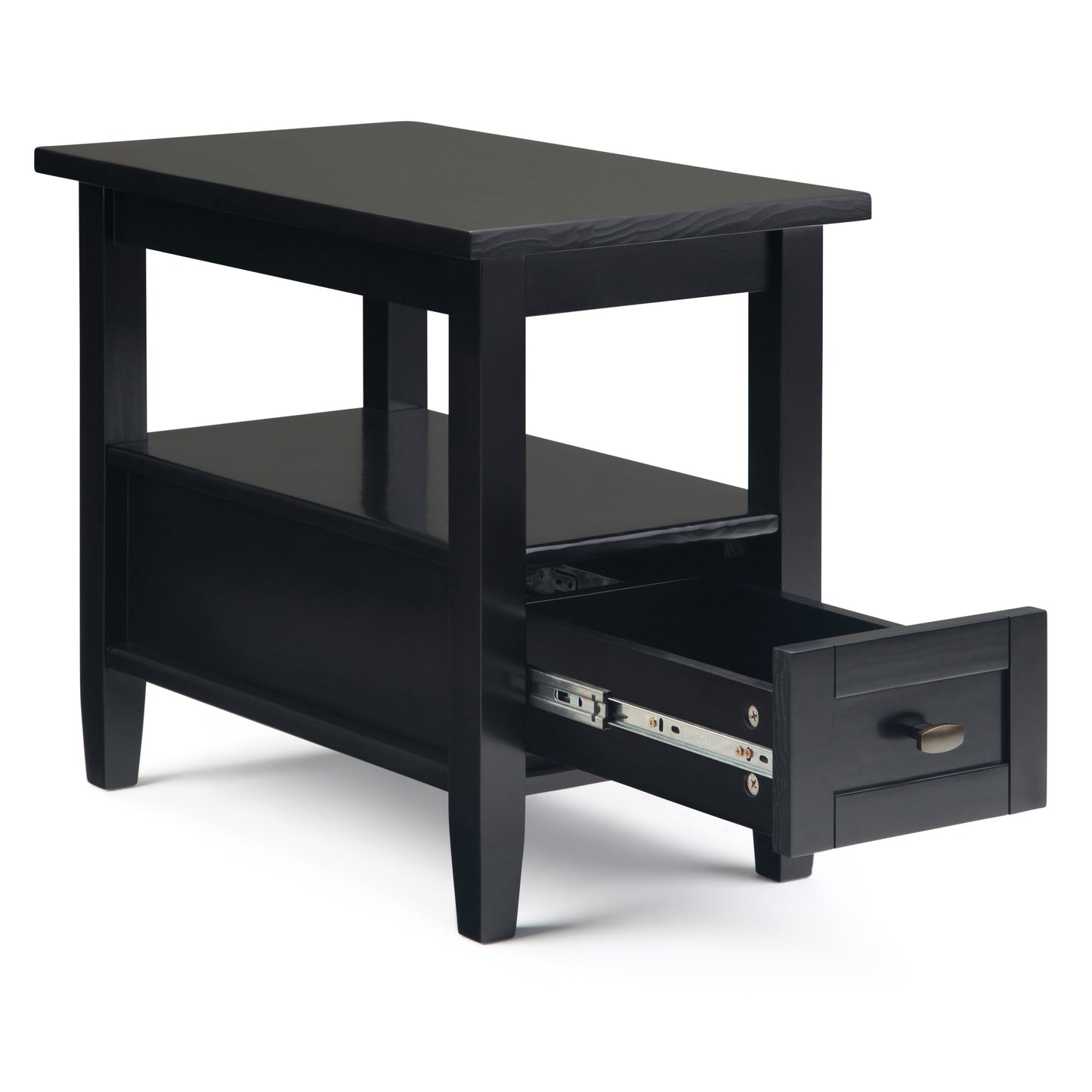 Warm Shaker Solid Wood 14 Inch Wide Transitional Narrow Side Table