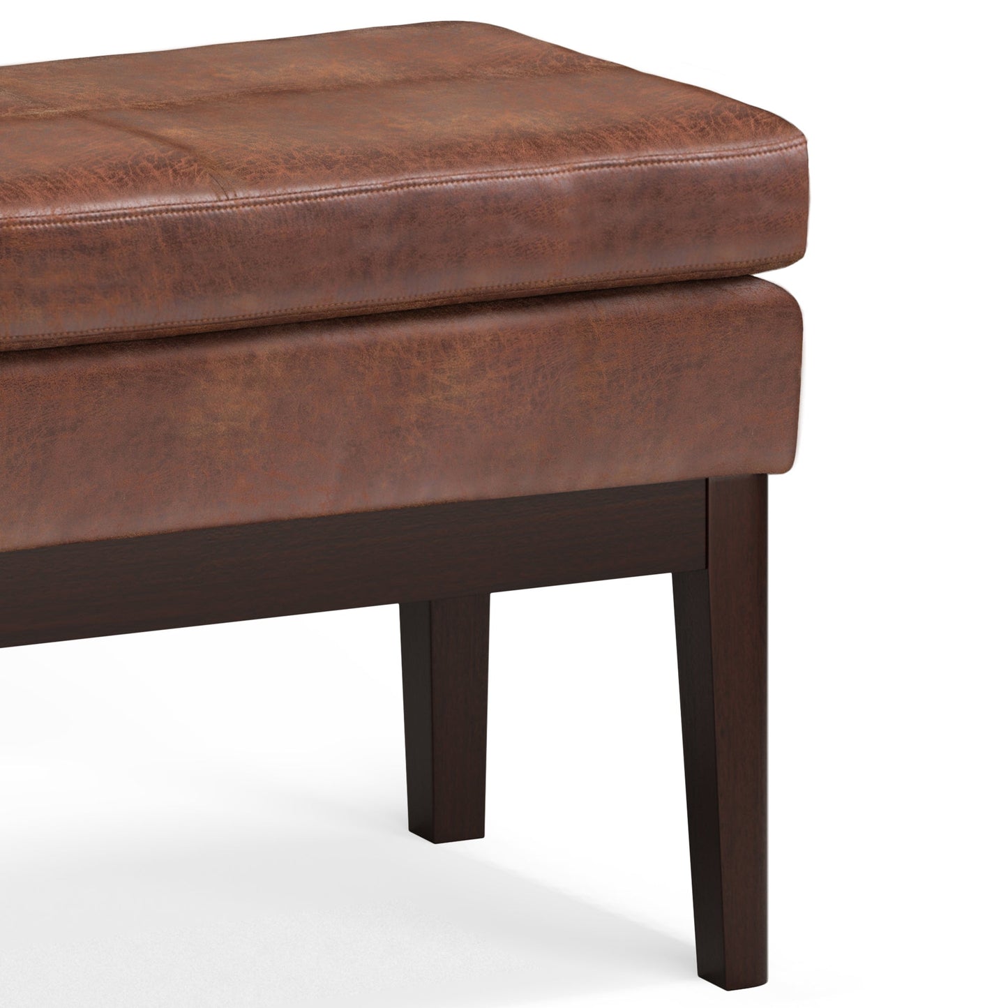 Carlson Small Ottoman Bench in Distressed Saddle