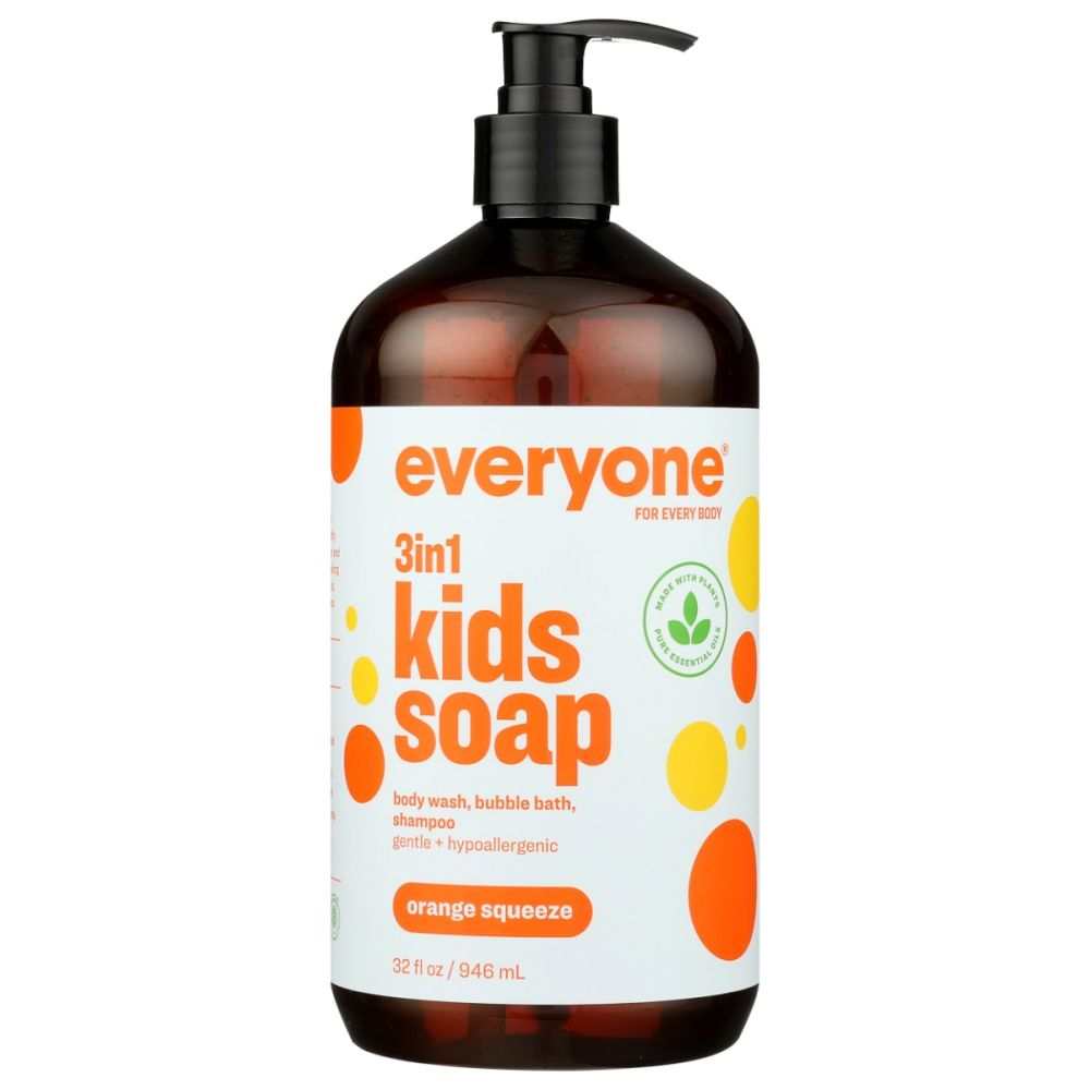 EVERYONE: Orange Squeeze Kids 3in1 Soap - 32 oz - Gentle & Versatile