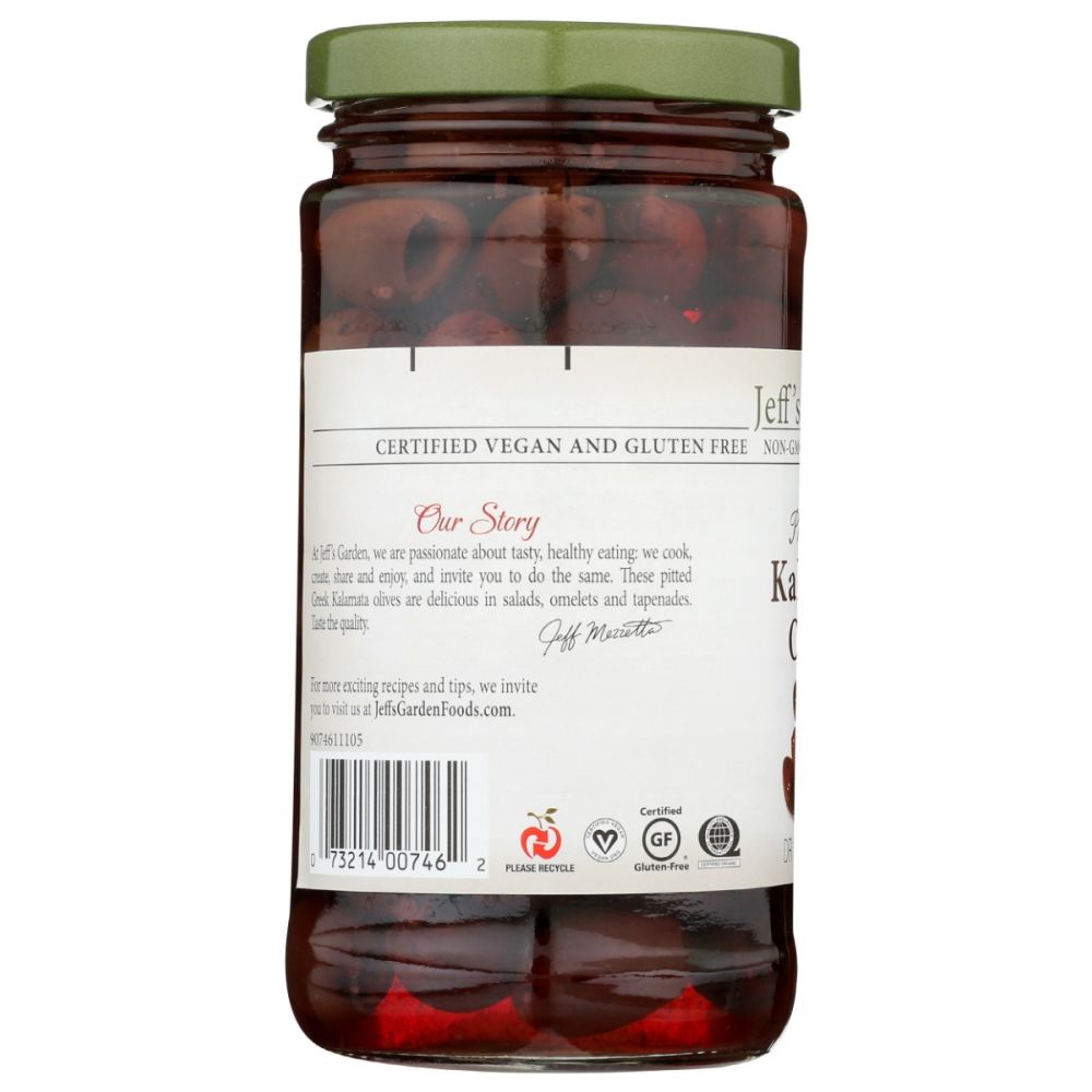 JEFFS GARDEN: Organic Pitted Greek Kalamata Olives, 7 oz