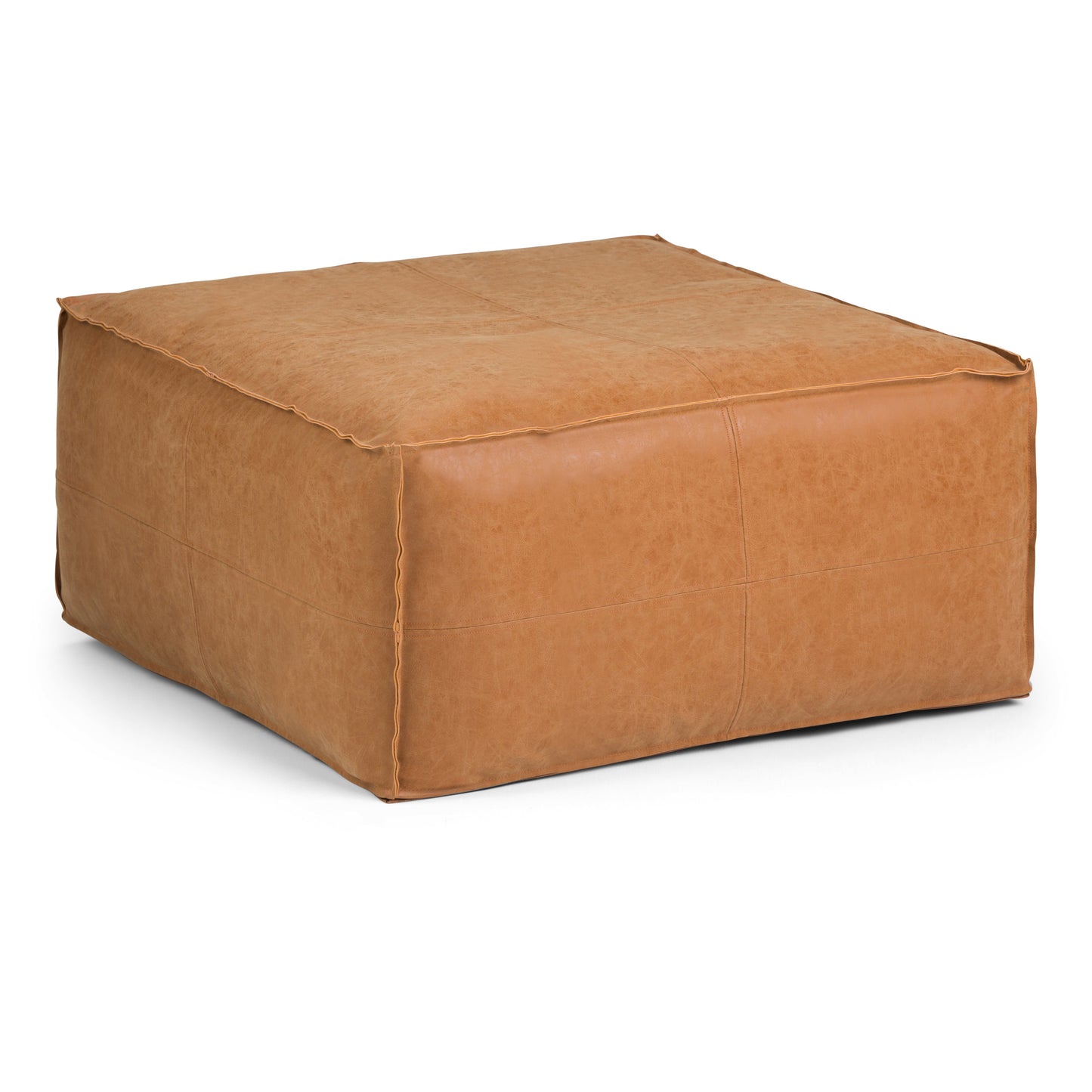 Brody - Large Square Coffee Table Pouf - Distressed