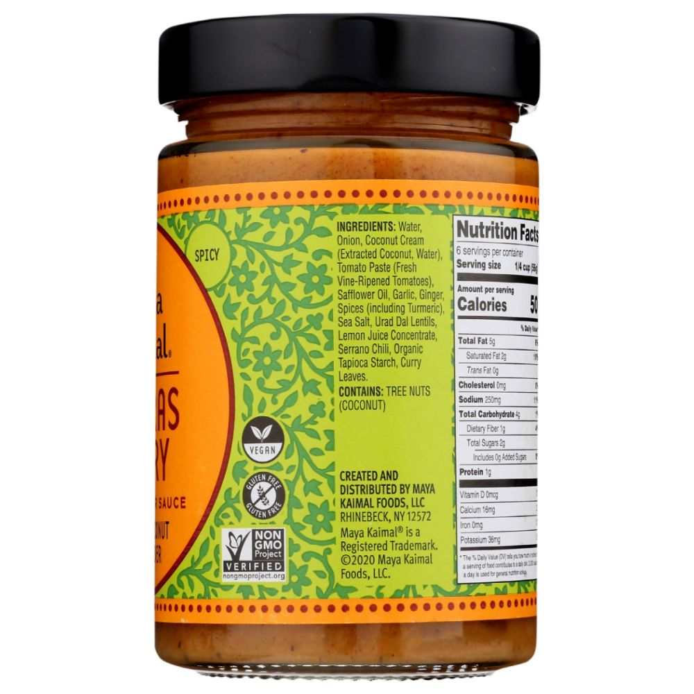 MAYA KAIMAL: Madras Curry Indian Simmer Sauce, 12.5 oz