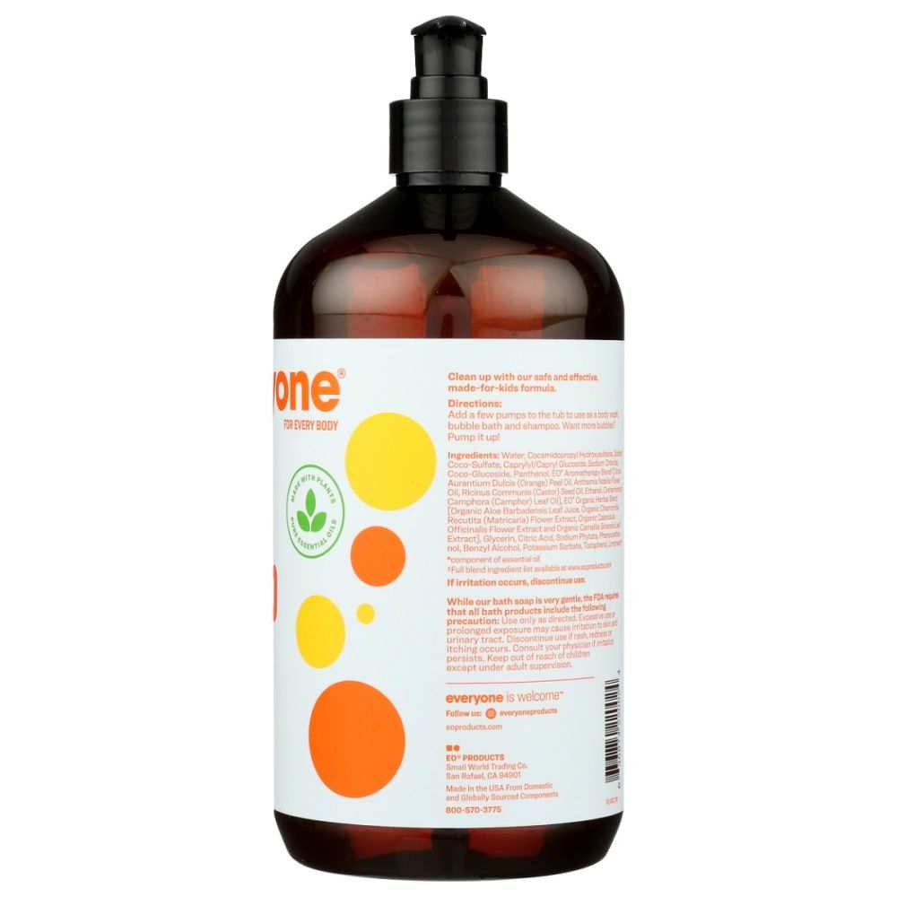 EVERYONE: Orange Squeeze Kids 3in1 Soap - 32 oz - Gentle & Versatile