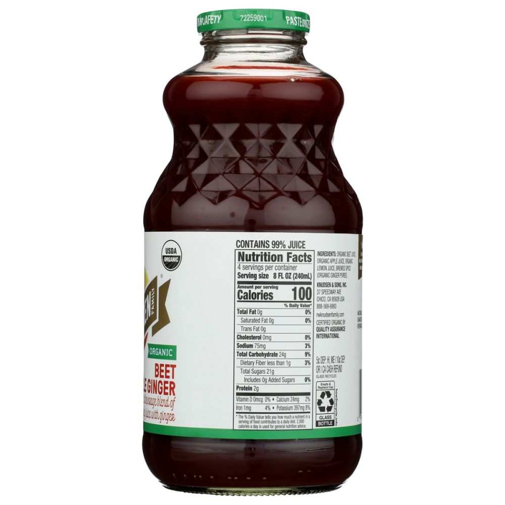 KNUDSEN: Organic Beet Apple Ginger Juice Beverage, 32 fo