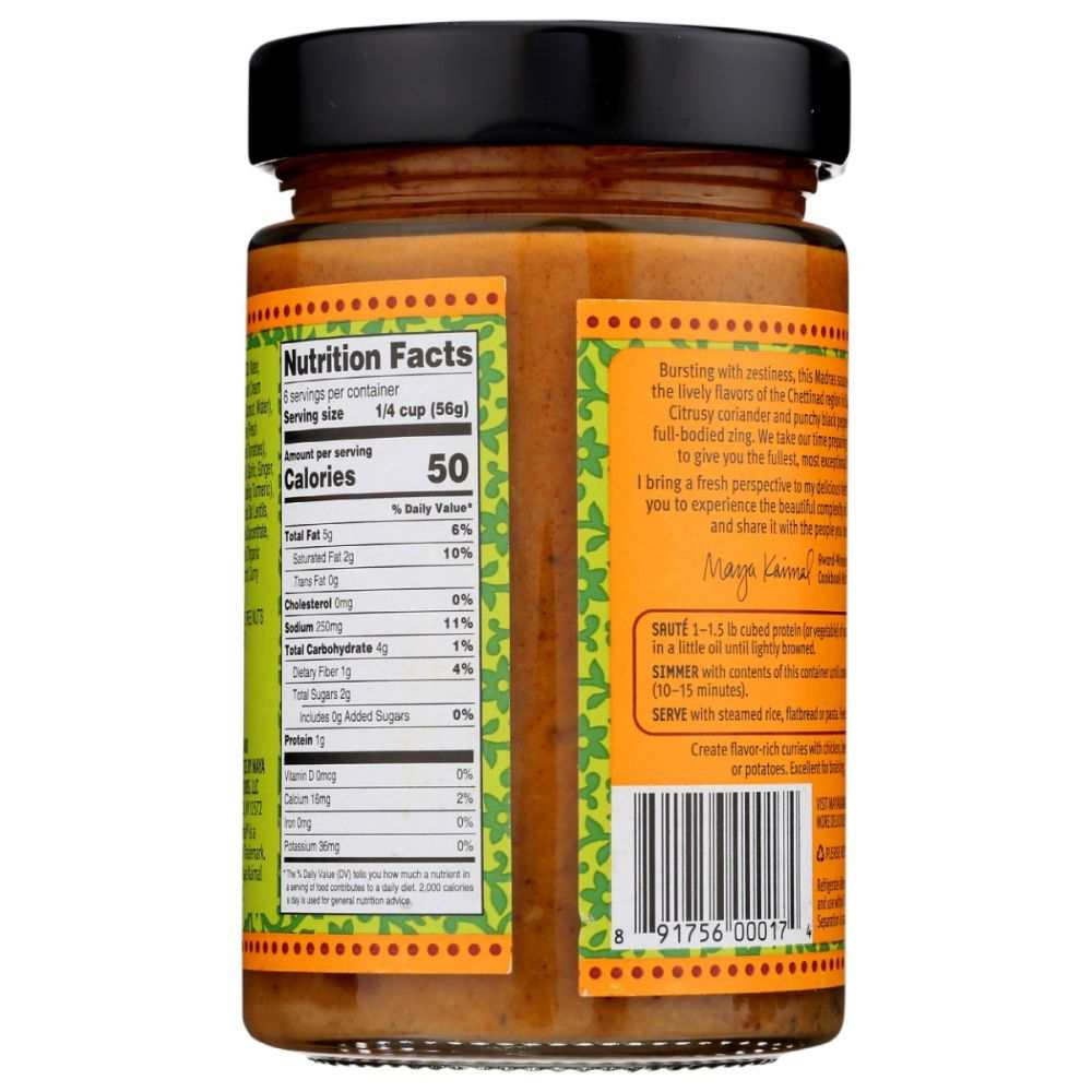 MAYA KAIMAL: Madras Curry Indian Simmer Sauce, 12.5 oz