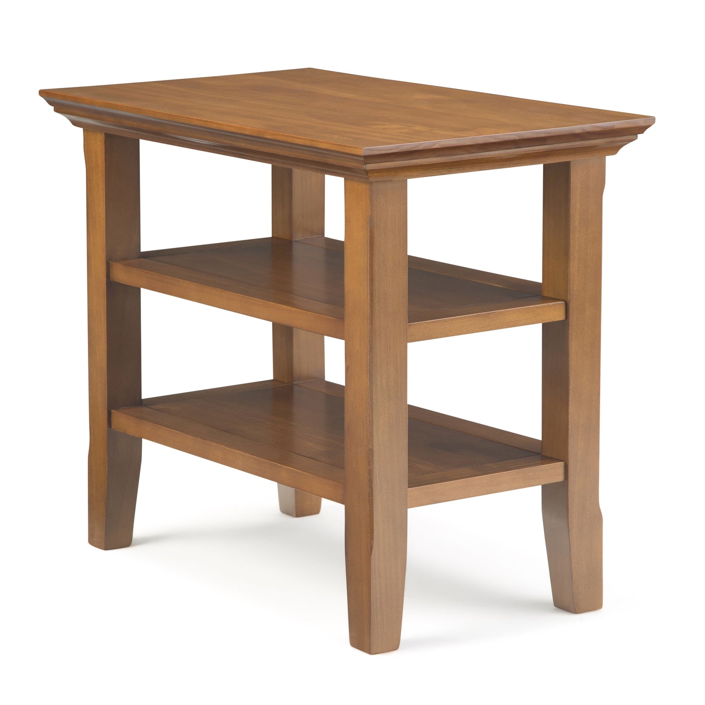 Acadian Solid Wood Narrow Side Table in Light Golden