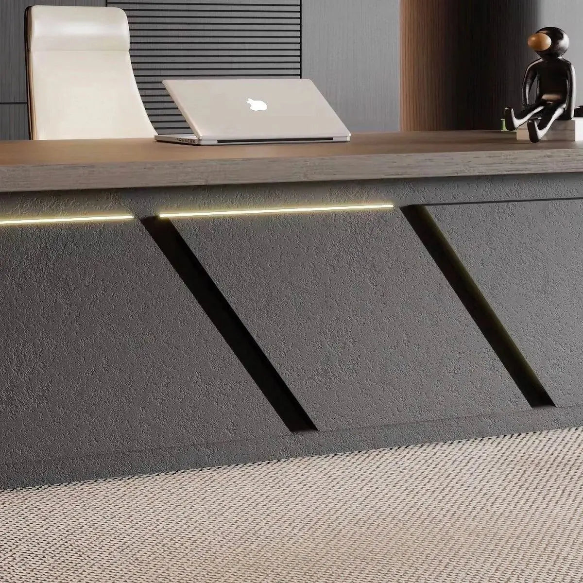 Maverick · Standing L-Shaped Executive Desk, Adjustable Height