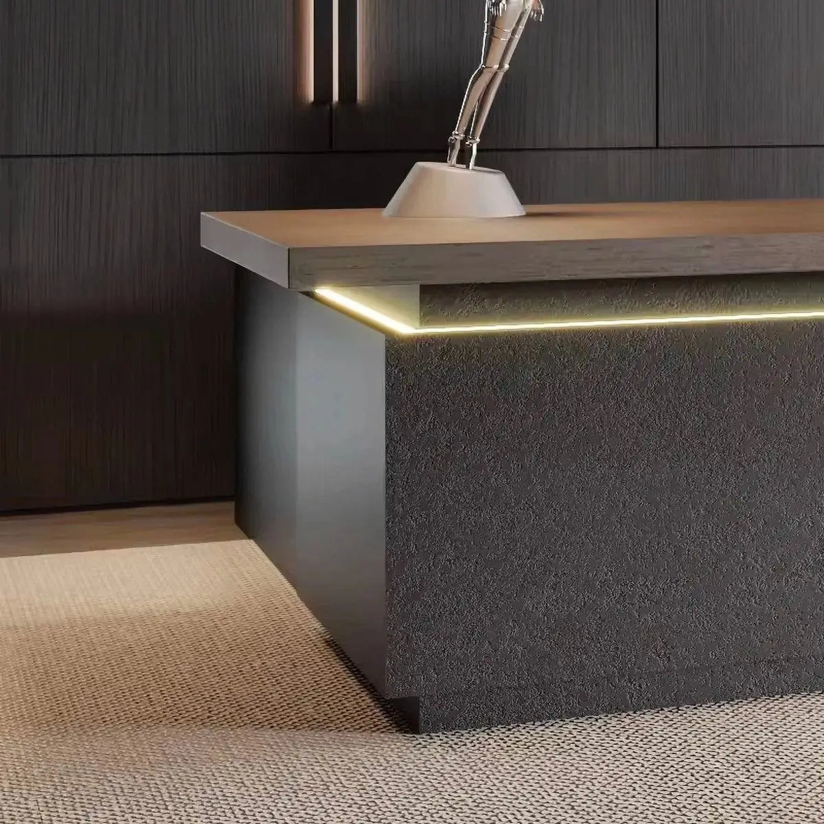 Maverick · Standing L-Shaped Executive Desk, Adjustable Height