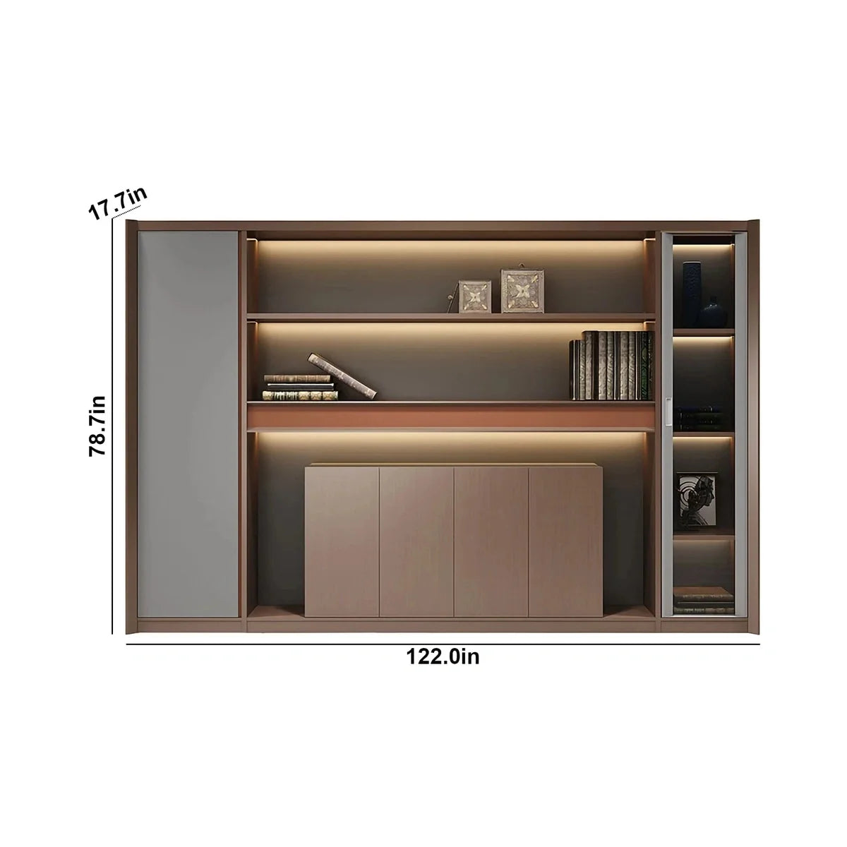 Kelham · Office Shelves w/ Lighting & Storage