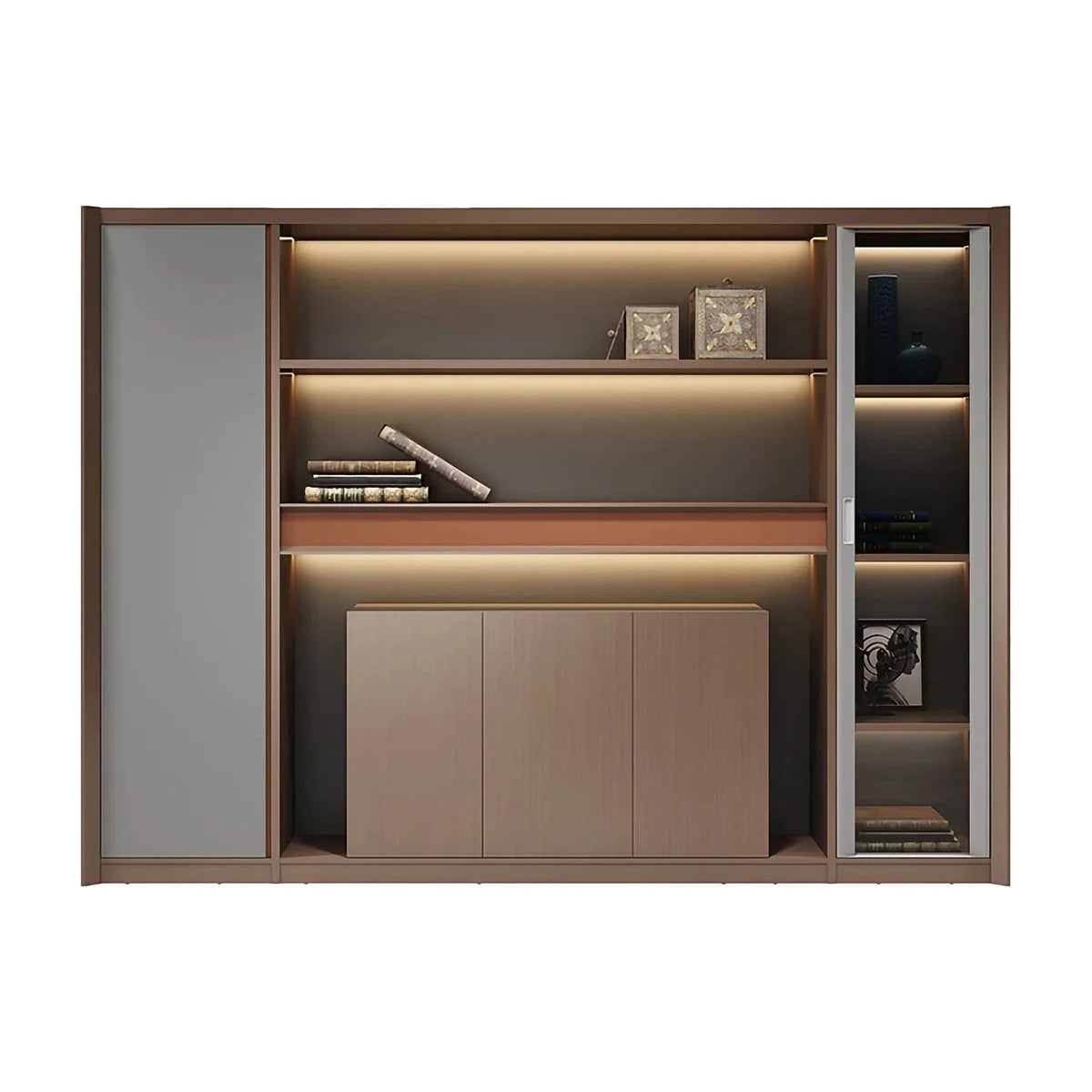 Kelham · Office Shelves w/ Lighting & Storage