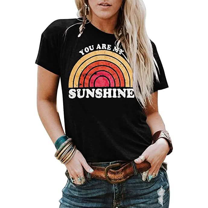 T-shirt pour femmes Kaislandy « You Are My Sunshine »