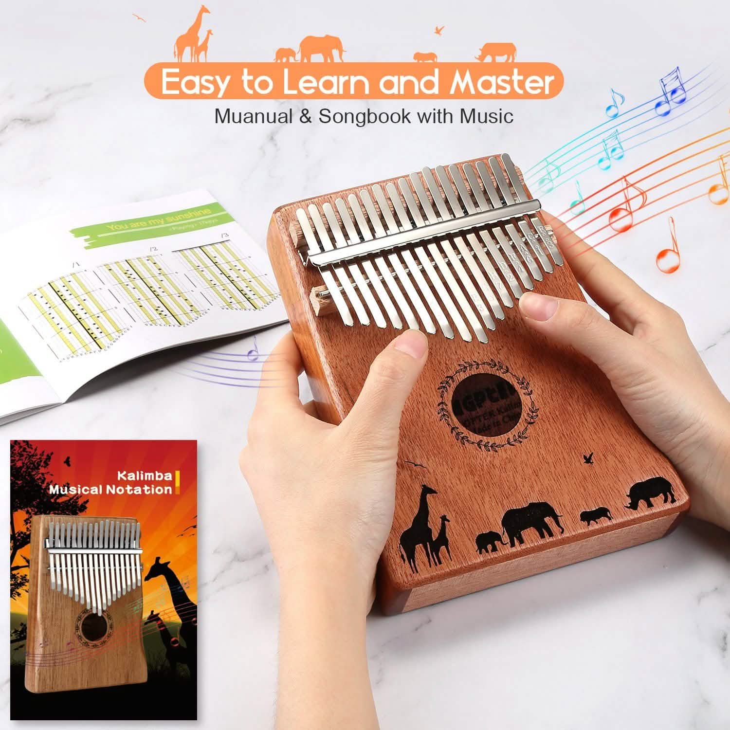 Kalimba 17キー親指ピアノ チューニングハンマー＆バッグ付き