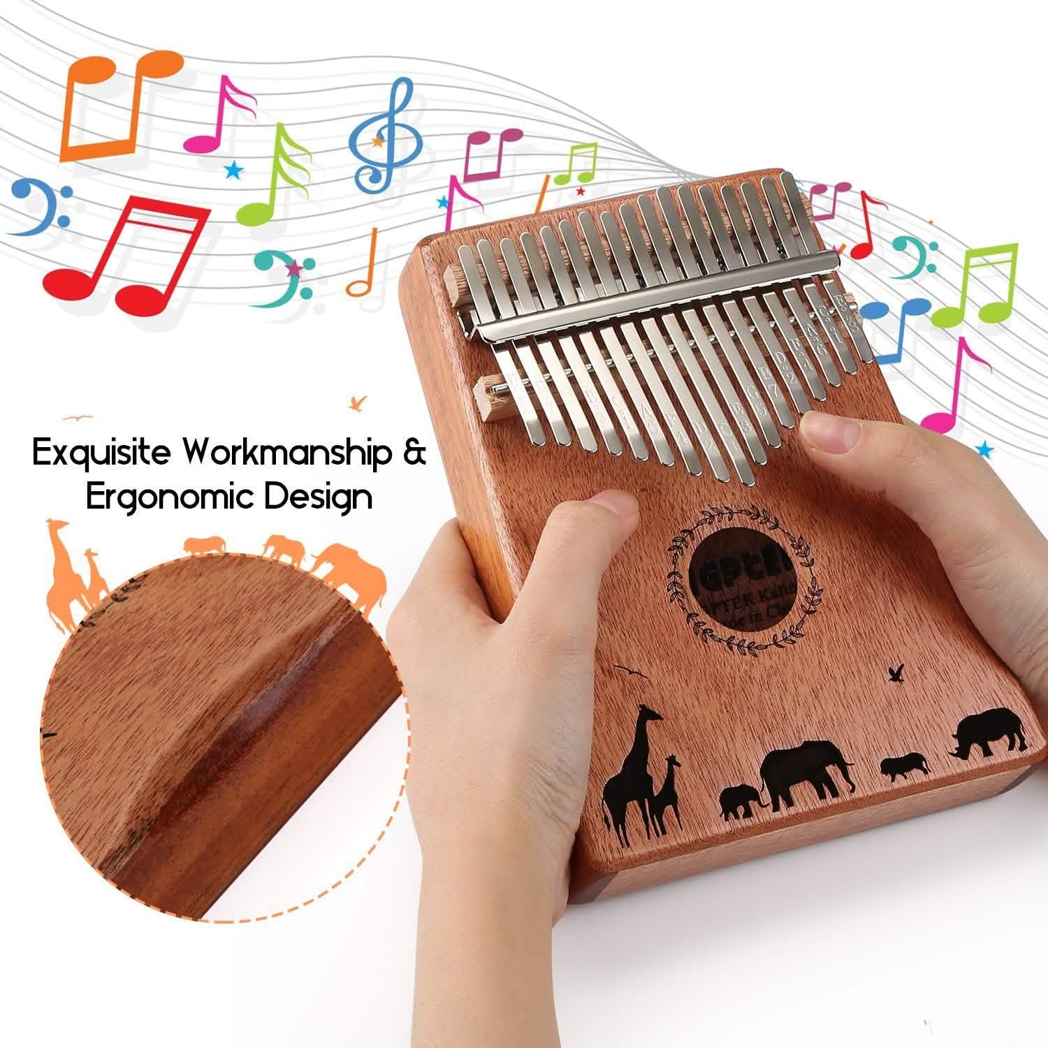 Kalimba 17キー親指ピアノ チューニングハンマー＆バッグ付き