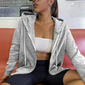 Sweat-shirt à capuche zippé avec poche kangourou et épaules tombantes